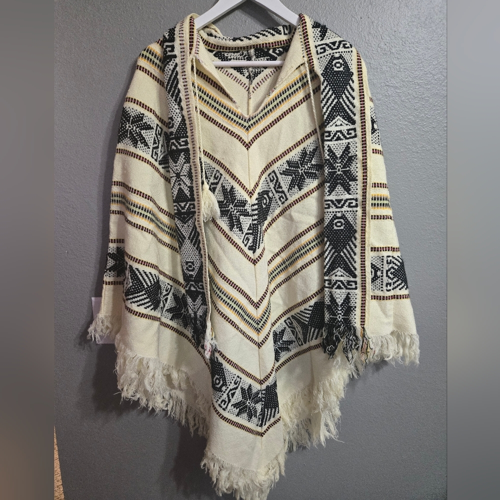Bohemian Inca Peru Poncho- One Size